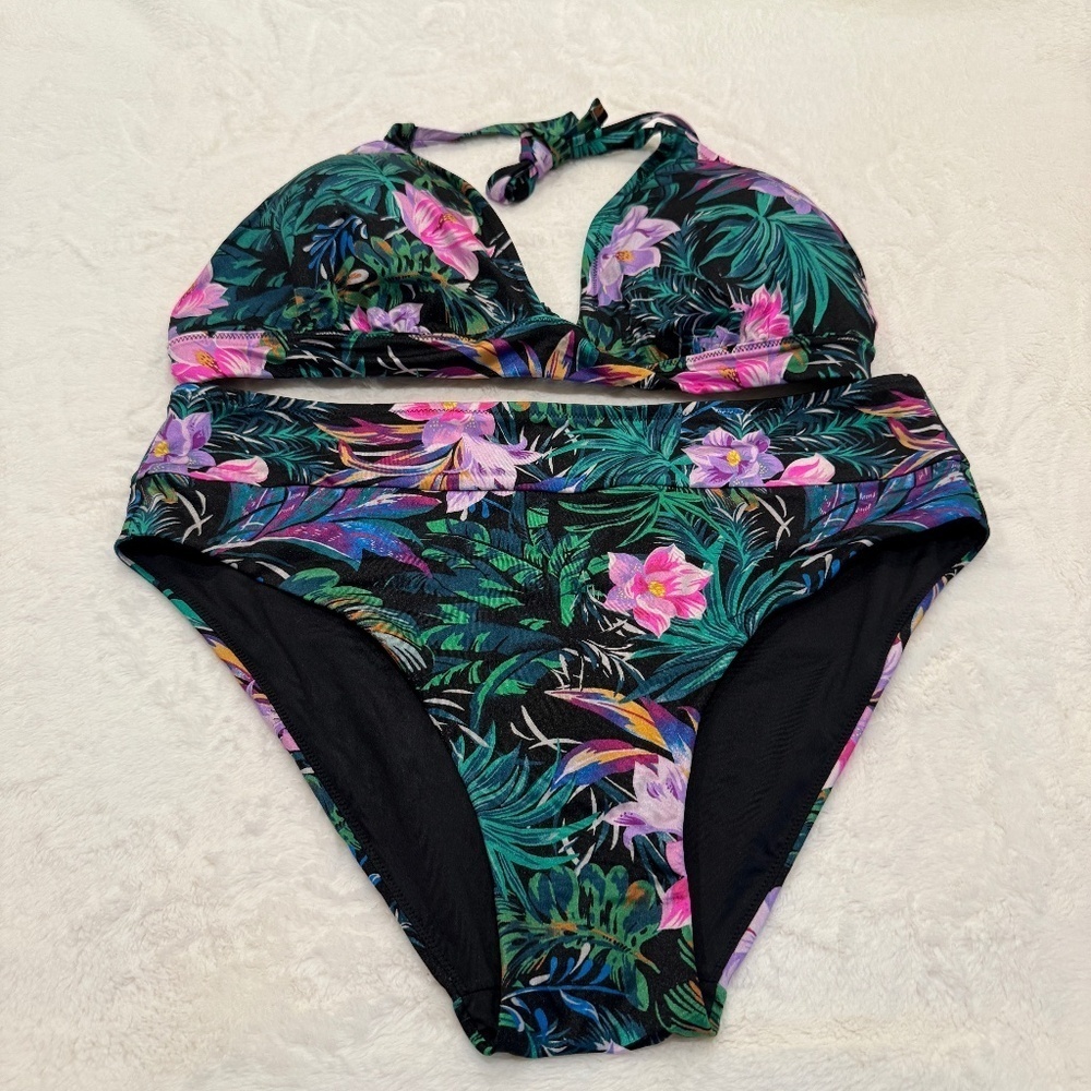 New! Victoria's Secret Black Palm Bikini Set 45580 - Picture 8 of 15